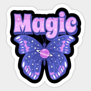 Magic butterfly text drawing Sticker